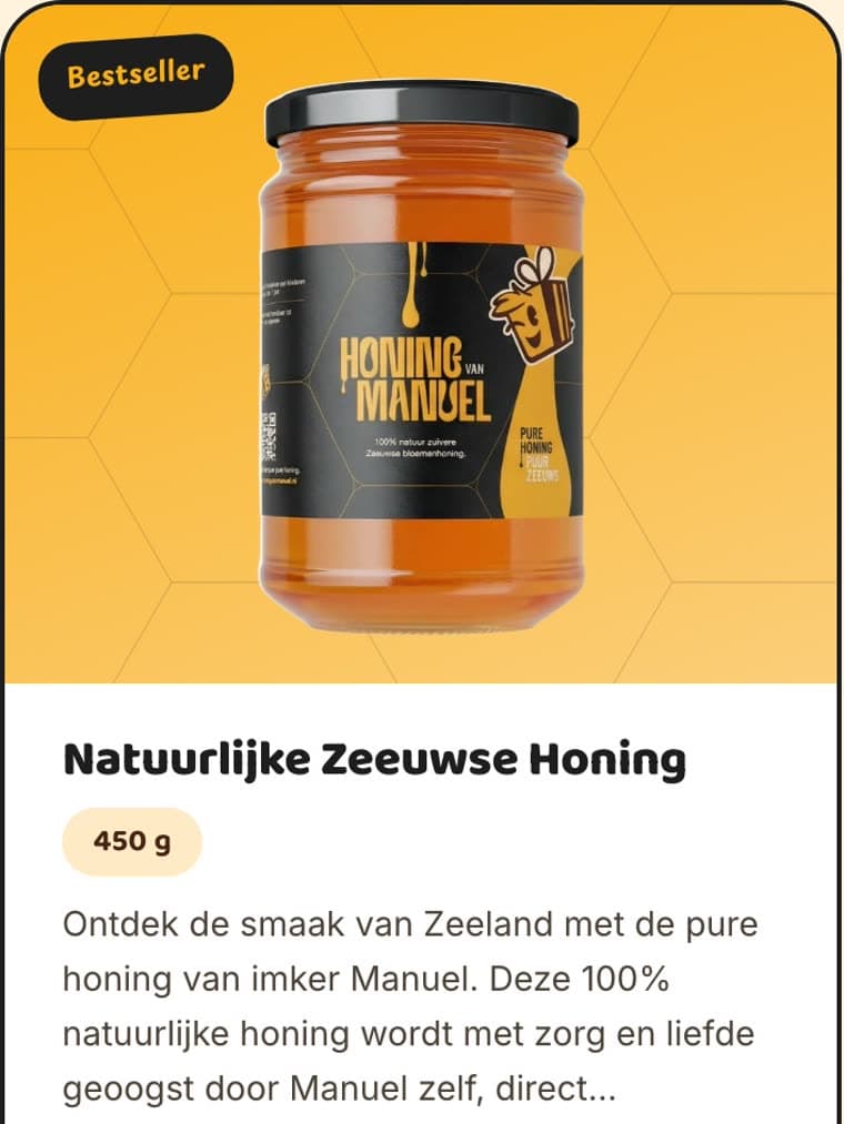 Productkaart en het verhaal van imker Manuel