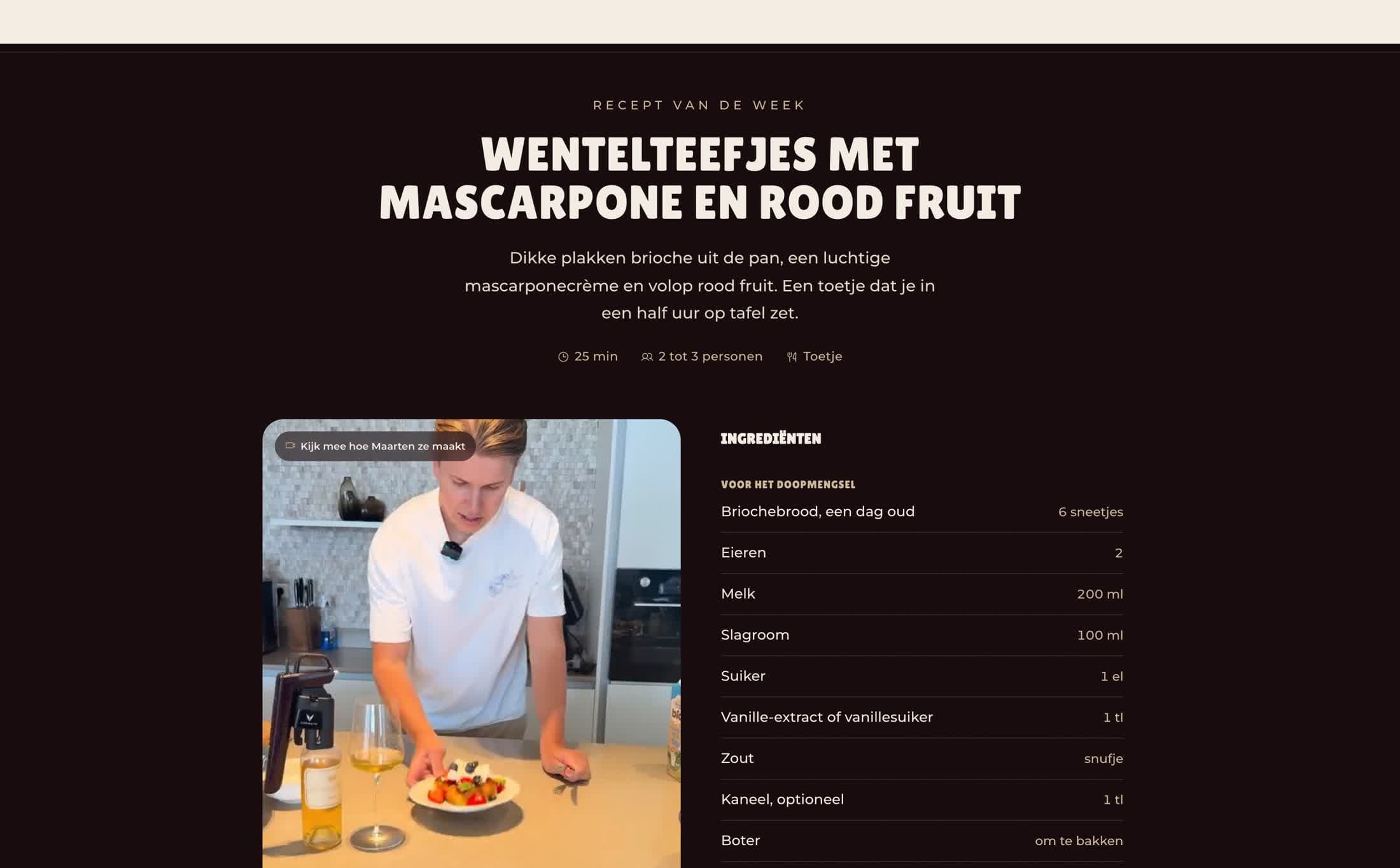 Het recept van de week op maartenkookt.nl