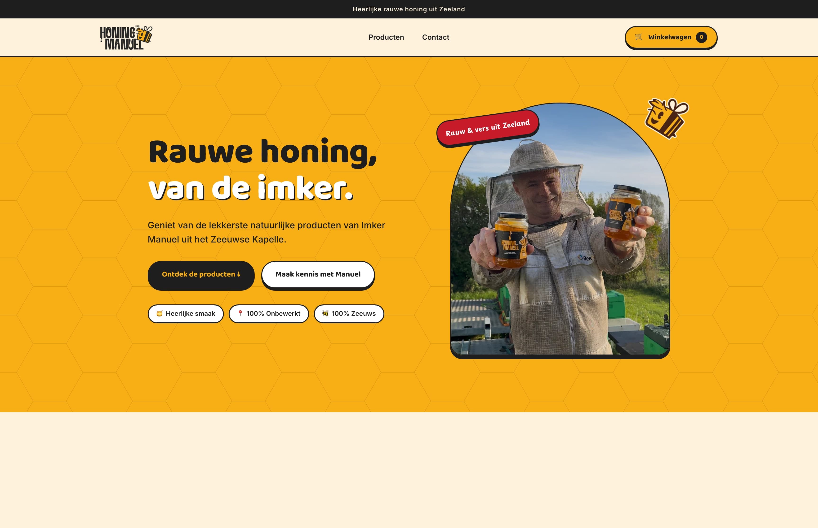 Honing van Manuel op een laptop