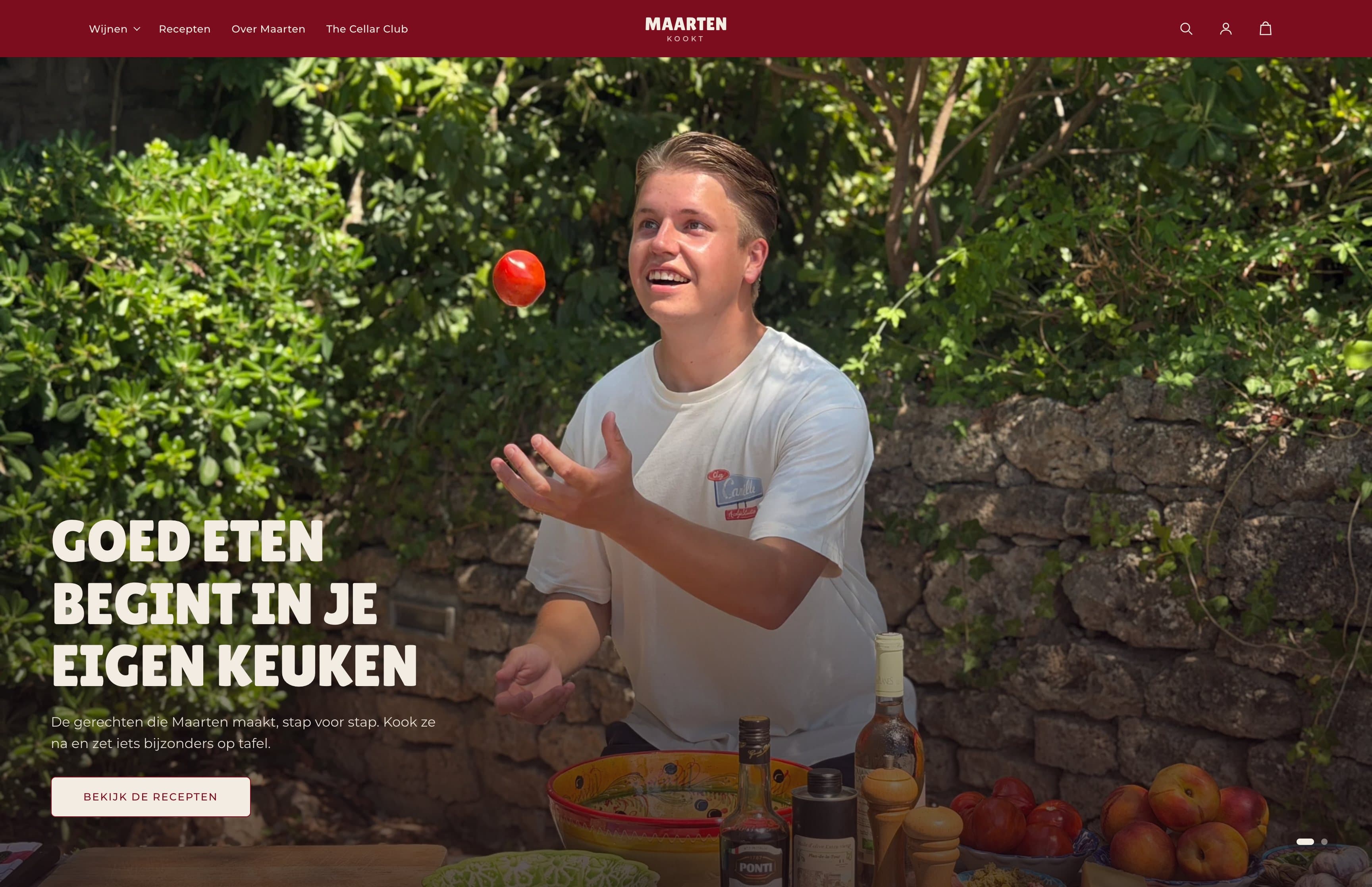 Maarten Kookt op een laptop